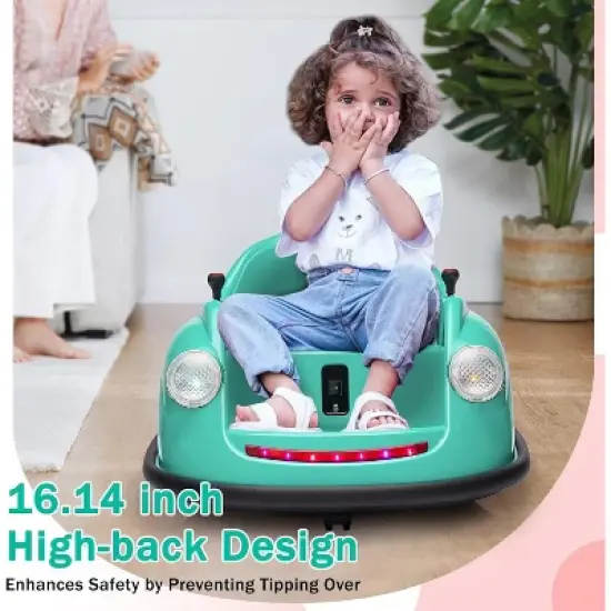 12V Kids Electric Bumper Car with 2.4G Remote Control, 360&deg; Spinning, Music & LED Lights, Safety Bumper for Ages 2-5 Years image {5}