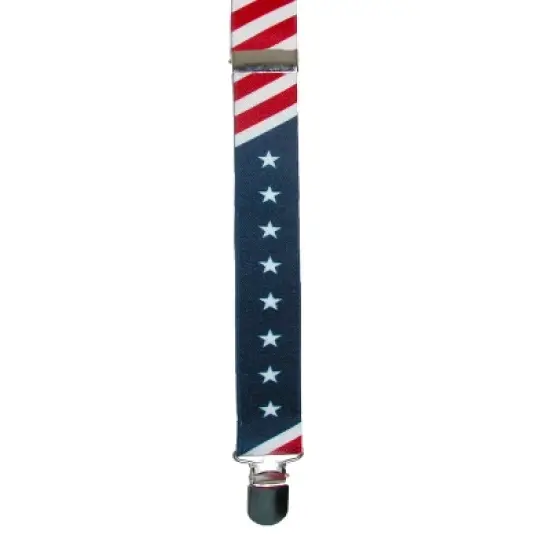 CTM Elastic Stars and Stripes American Flag Clip-End Suspenders image {2}