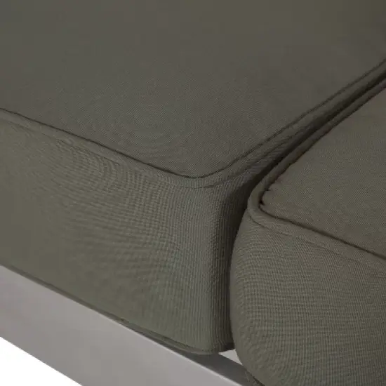 GDFStudio Alec Outdoor Aluminum 4 Seater Chat Set with Fire Pit image {4}