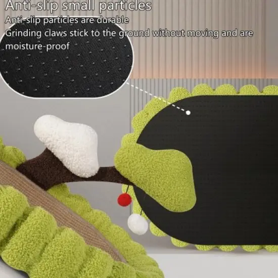 Boersma Large Tree Cat Scratching Post with Bed, 25.6" Green Hand-Woven Sisal Scratch Tower & Lounge, Indoor Cat Furniture with Non-Slip Base image {5}