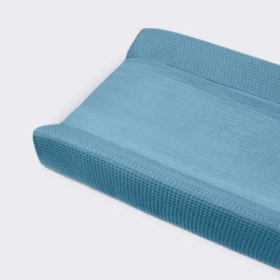 Muslin Waffle Changing Pad Cover - Blue - Cloud Island&trade; image {3}
