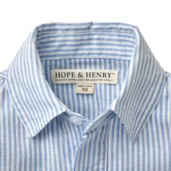 Hope & Henry Boys' Linen Button Down Shirt, Infant image {1}