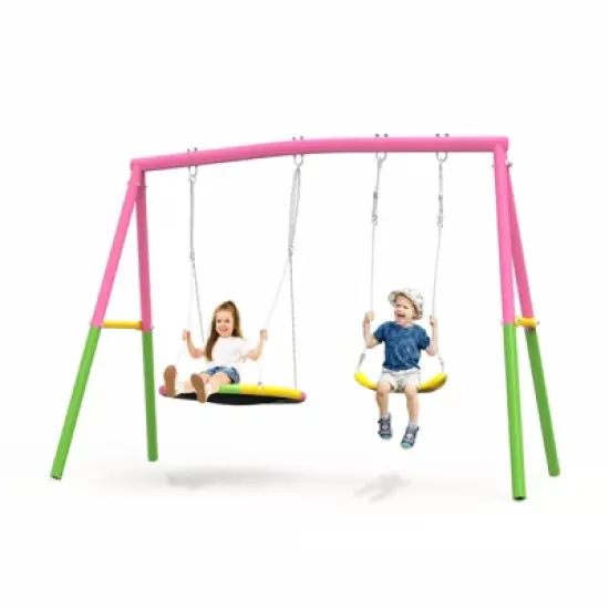 Dexmalle 440lbs Swing Set with Heavy-Duty A-Frame Metal image {6}