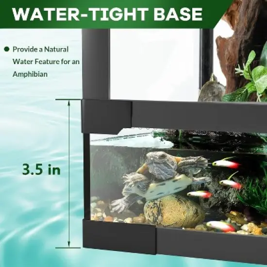 Reptile Glass Terrarium with Top & Side Screen Ventilation Reptile Terrarium, Double Hinge Door & Anti Escape Reptile Tank image {1}