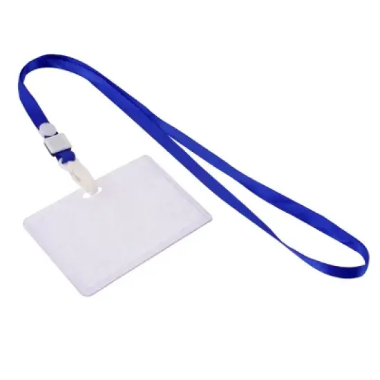 Unique Bargains Plastic Business Lanyard ID Badge Card Key Holder Case Pocket Neck Strap Clear image {1}