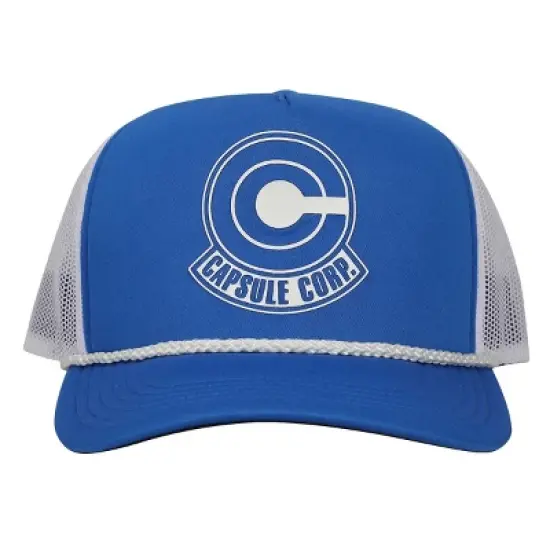 Dragon Ball Z Capsule Corps Logo Men's Blue Foam Trucker Hat image {1}