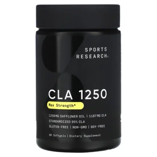 Sports Research CLA - 1250mg with Active Conjugated Linoleic Acid for Men and Women | Non-GMO, Soy & Gluten Free - 95% (90 Softgels) image {3}