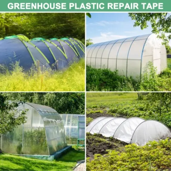 Unique Bargains Polyethylene Repair Greenhouse Plastic Sheeting Tape 3 Pc image {5}