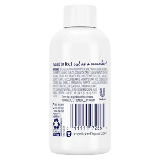 Dove Refresh 24-Hour Lotion-Soft Skin Mini Body Wash - Cucumber and Green Tea - Travel Size - 3 fl oz image {1}