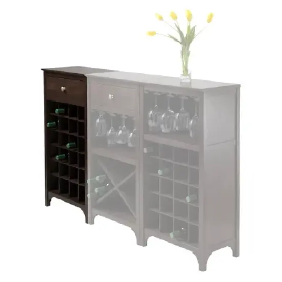 Ancona 24 Bottles Drawer Wine Cabinet Wood/Coffee - Winsome image {4}