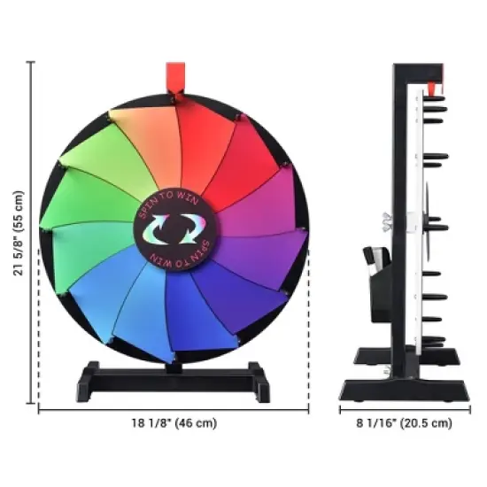 Winspin 12"/15"/18"/24" Spinning Prize Breeze Wheel Wall Mounted Tabletop Colorful Home Trade Show Carnival Game image {8}