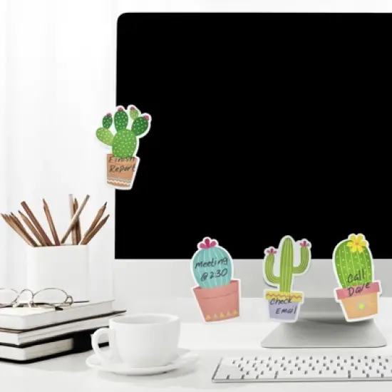 Wrapables Cute Cactus Succulents Sticky Notes, Adhesive Memo Notepads for Home, Office, Work (Set of 6) image {3}