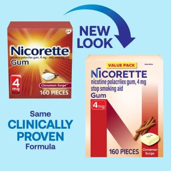 Nicorette 4mg Stop Smoking Aid Gum - Cinnamon Surge image {2}