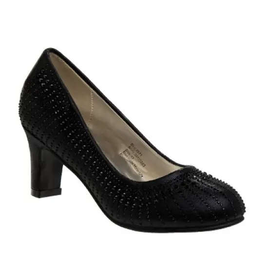 Badgley Mischka Girls Heel Dress Shoes with Rhinestone -Elegant Girls' Pumps, Low Heels, Flower Party, Wedding, Princess (Little Kids/Big Kids) image {7}