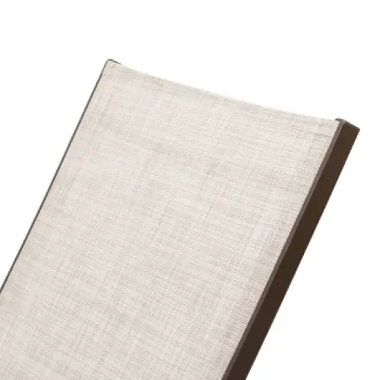 2pc Outdoor Adjustable Chaise Lounge Chairs with Wheels - Beige - Crestlive Products: Aluminum Frame, Rust & Weather-Resistant image {5}