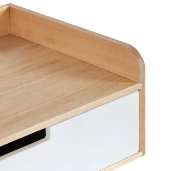 18" x 7" Kitt Floating Side Table Shelf White/Natural - Kate & Laurel All Things Decor image {4}