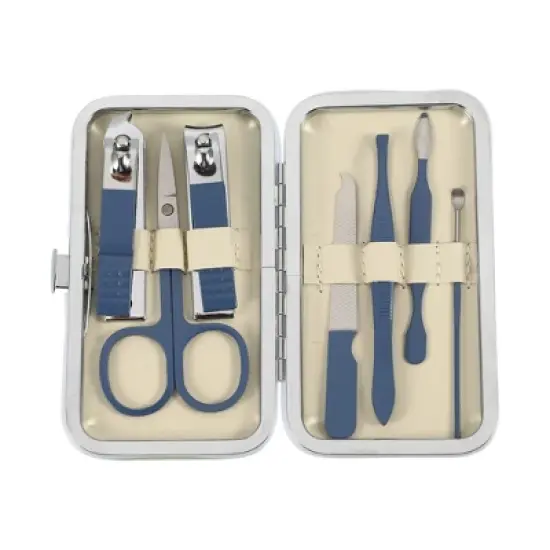 Unique Bargains Stainless Steel Manicure Nail Clippers Pedicure Care Tools 7 in 1 Set image {4}