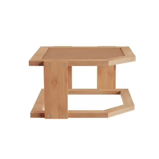 Hastings Home 2-Tier Bamboo Corner Shelf image {2}