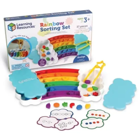 Learning Resources Rainbow Sorting Trays: Plastic Teaching Aid & Props for Toddler & Preschool Education image {5}