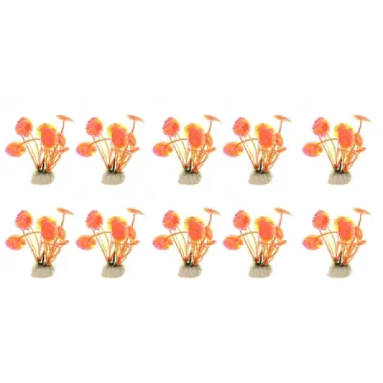 Unique Bargains Aquarium Plastic Plants for Fish Tank Landscape Decoration Pink 10 Pcs image {6}