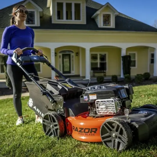 Ariens Razor 21 Inch Self Propelled Lawn Mower with Dual Blades and Reflex Speed Control, 7 Cutting Positions, Vertical Storage, Alloy Steel image {4}