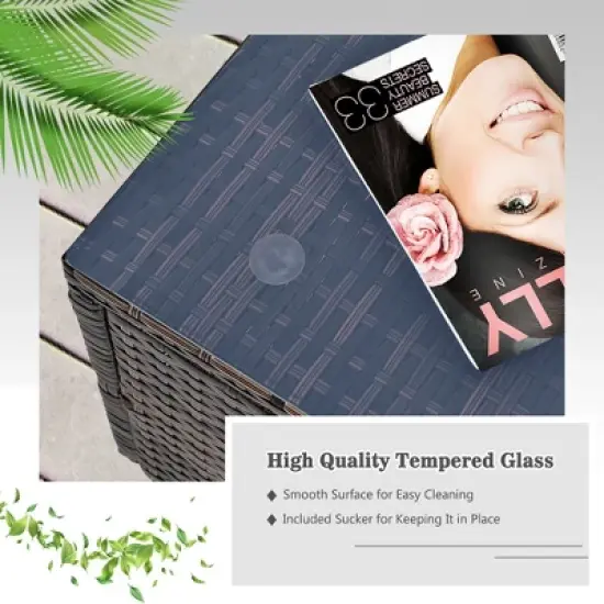 Costway 6PCS Patio Rattan Furniture Set Cushioned Sofa Coffee Table Garden image {5}