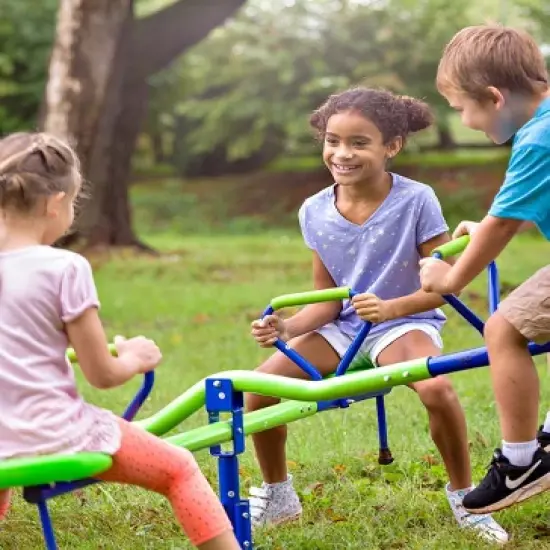 HearthSong Quad-Seat Teeter Totter Spinning Seesaw for Multiple Kids' Active Play image {5}