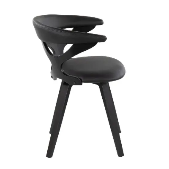 Gardenia PU Leather/Wood Dining Chair Black - LumiSource image {1}