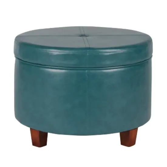 Large Round Storage Ottoman - HomePop image {12}