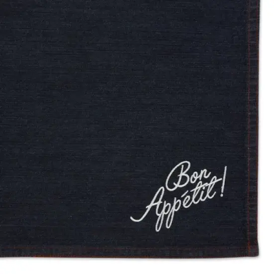 Design Imports Bon Appetit Denim Embroidered Placemat Set/4 image {2}