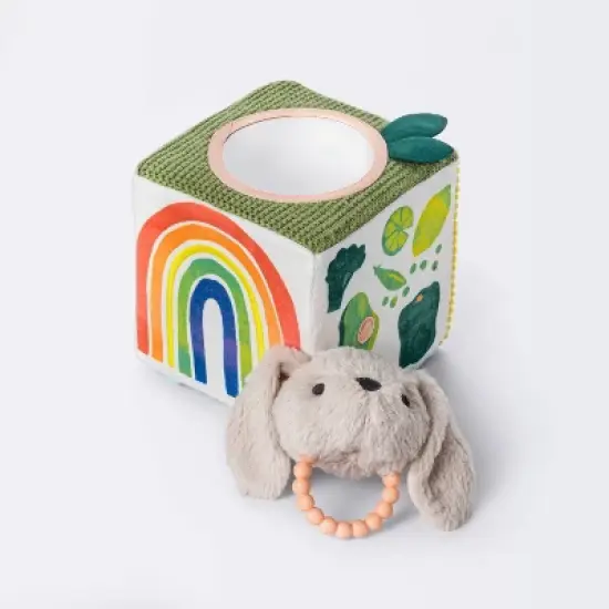 Fruit and Vegetable Interactive Plush Cube with Rabbit Rattle - Cloud Island&trade; image {2}