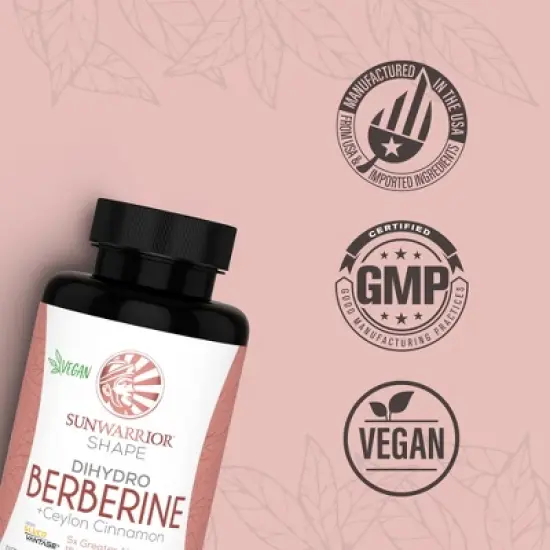 Berberine + Ceylon Cinnamon Capsules, Support Balanced Metabolism, Healthy Blood Sugar Levels & Weight Management, Sunwarrior, 60ct image {7}