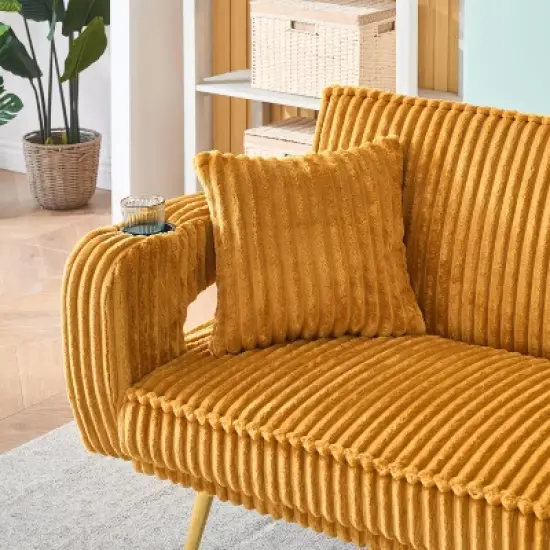 The straight-row white Polyester sofa with throw pillows, featuring a minimalist style, is suitable for the living room and study image {4}