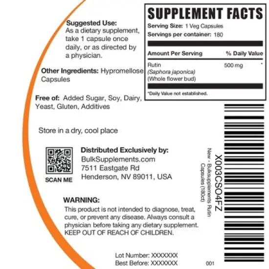 BulkSupplements Rutin Capsules image {5}