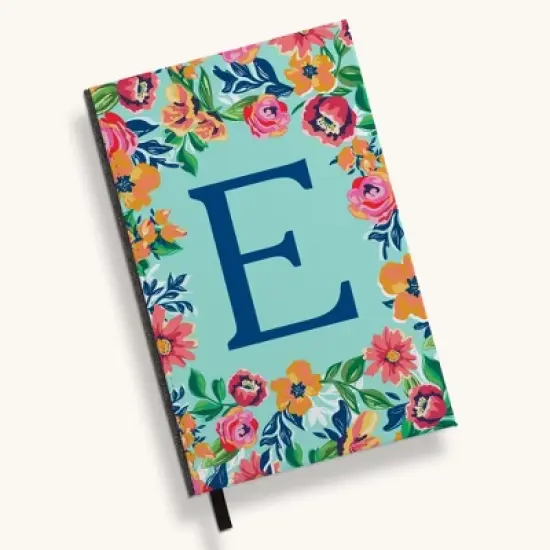 Personalization Mall Flowery Initial Journal, Blue Aqua image {9}