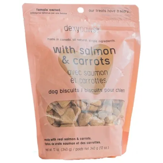 Dexypaws Salmon & Carrot Dog Biscuits 12oz - All Natural Pet Treats, Protein image {7}