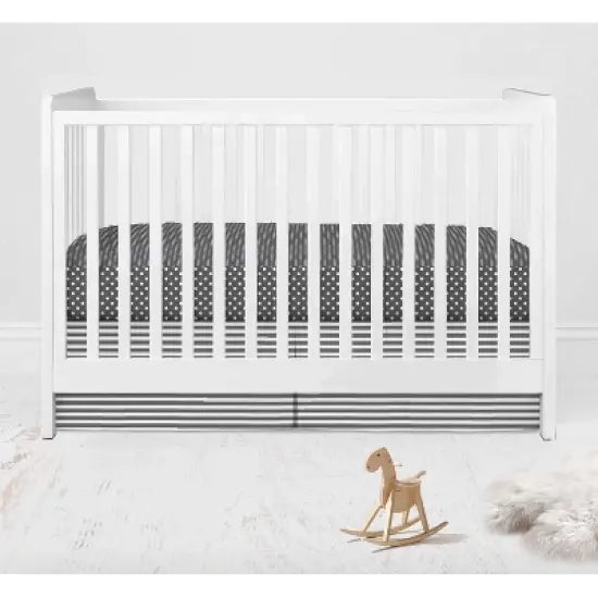 Bacati - Elephants White/Gray 4 pc Crib Bedding Set with Diaper Caddy image {5}