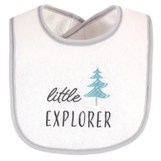 Hudson Baby Unisex Baby Cotton Terry Drooler Bibs with Fiber Filling, Neutral Woodland, One Size image {3}