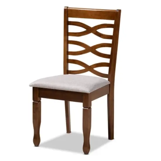 Set of 4 Elijah Dining Chair Gray/Walnut - Baxton Studio image {1}