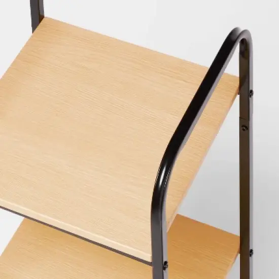 Short Bath Wood Storage Tower Black Metal - Brightroom&trade;: Powder-Coated MDF, Fixed Shelves, Rust-Resistant image {2}