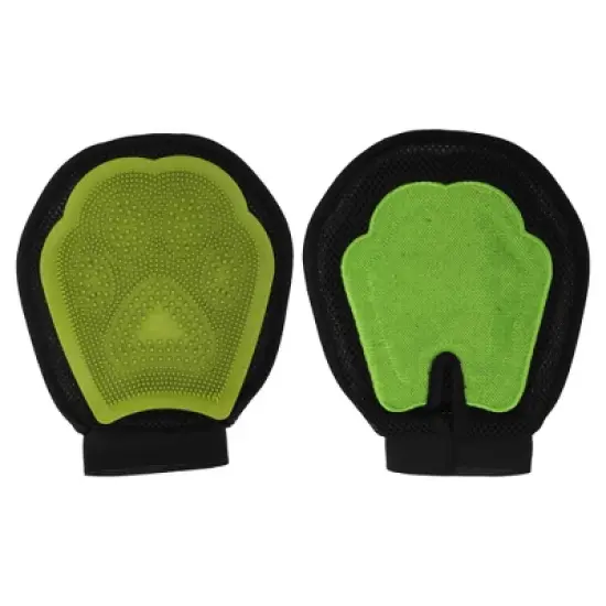 Unique Bargains Pet Grooming Gloves Grass Green Black 1 Pc image {2}
