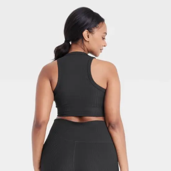 Women's Light Support Rib Racerback Longline Sports Bra - All in Motion&trade; image {3}