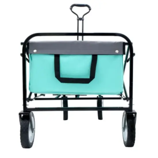 FURNIinspire Outdoor Serving Carts 360lbs Foldable Wagon Cart Beach Wagon Utility Cart Wagon Grocery Cart for Fishing, Blue, 35.04"*21.65"*38.98" image {3}