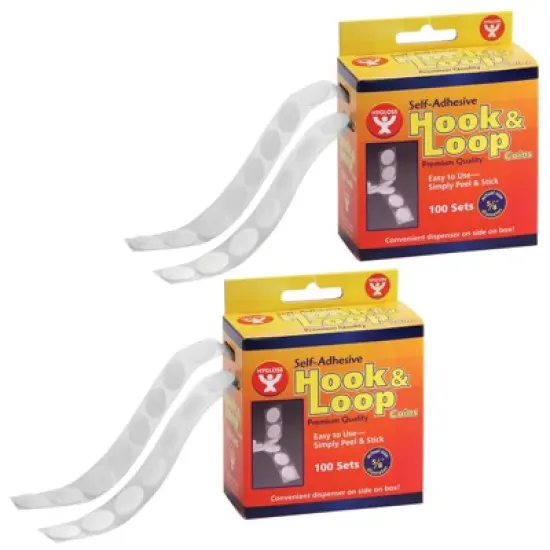 Hygloss&reg; Self-Adhesive Hook & Loop Coins, 5/8", 100 Per Pack, 2 Packs image {4}