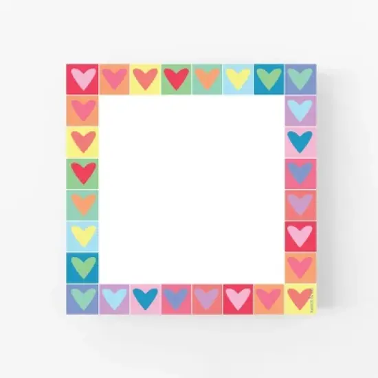Rainbow Heart 6" x 6" Square Love Notepad by Ramus & Co (100 Heavyweight Tear-Off Sheets) image {3}