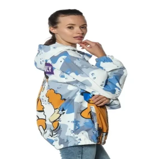 Members Only - Women's Garfield Windbreaker Oversized Jacket - Blue image {2}