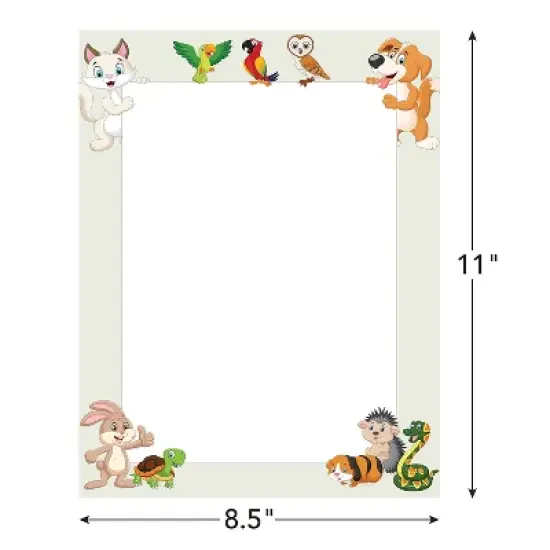 Great Papers Whimsical Animal Pals Everyday Letterhead Multicolored 50 Sheets/Pack (2025012) image {4}