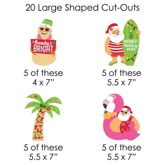 Big Dot of Happiness Tropical Christmas - Beach Santa Holiday Party DIY Decorations - Clothespin Garland Banner - 44 Pc image {6}