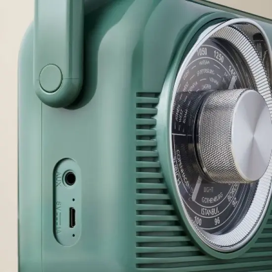 Retro Portable AM/FM Bluetooth Radio Green - Hearth & Hand&trade; with Magnolia image {4}