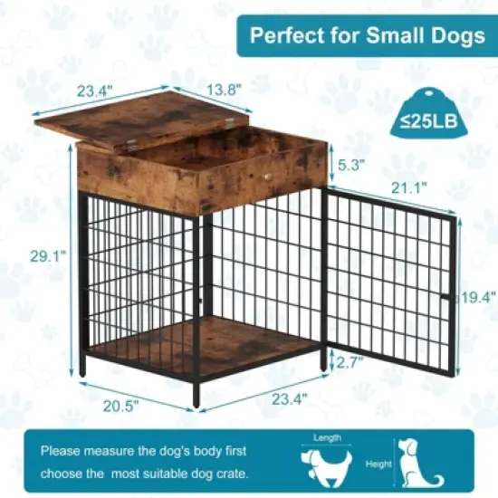 Decorative Dog Crate Furniture for Small Dog, Dog House Indoor, Decorative Dog Kennel with Drawer image {1}